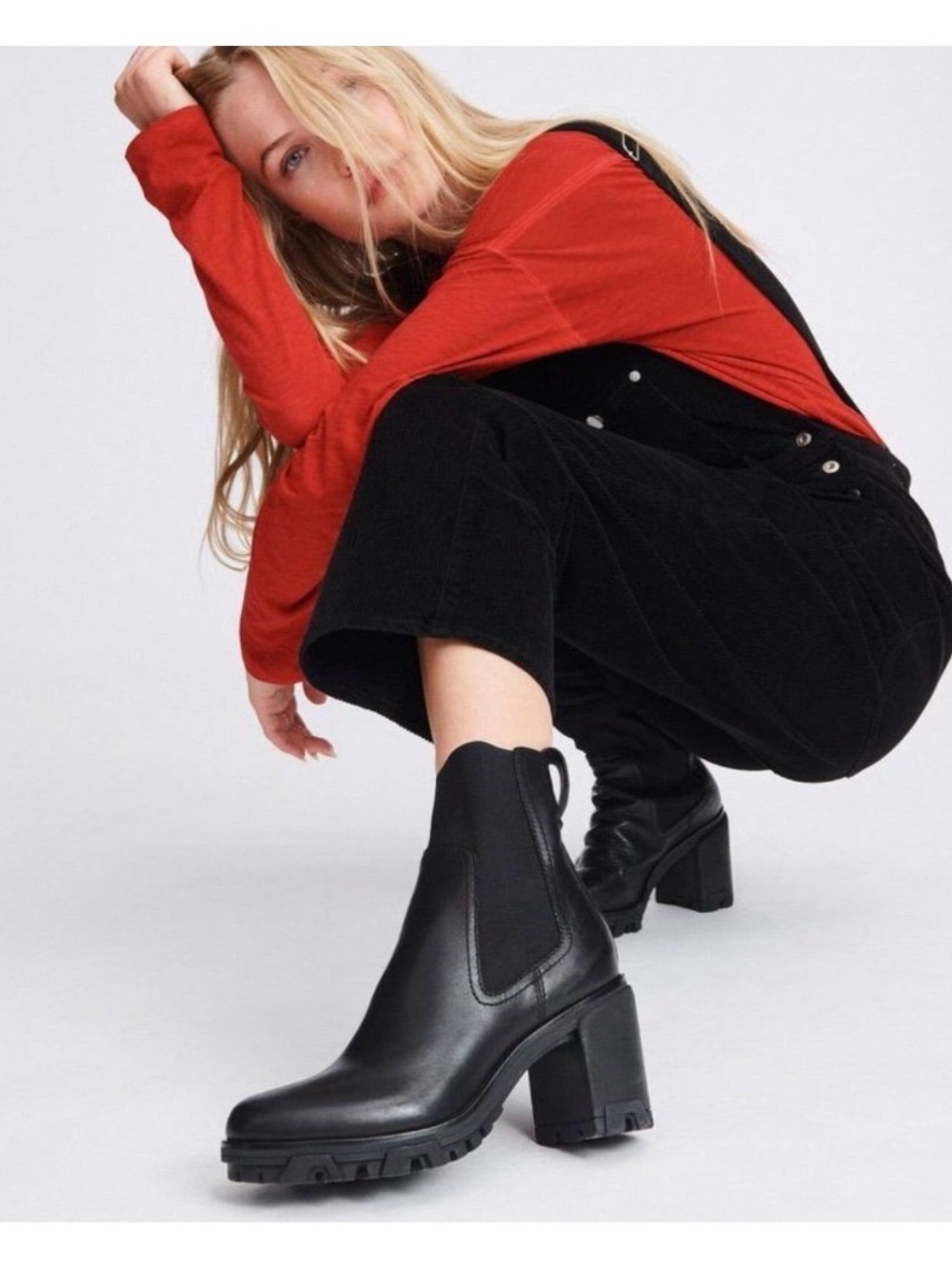 Rag & Bone Shiloh High Boots Black Leather Ankle Gored Bootie